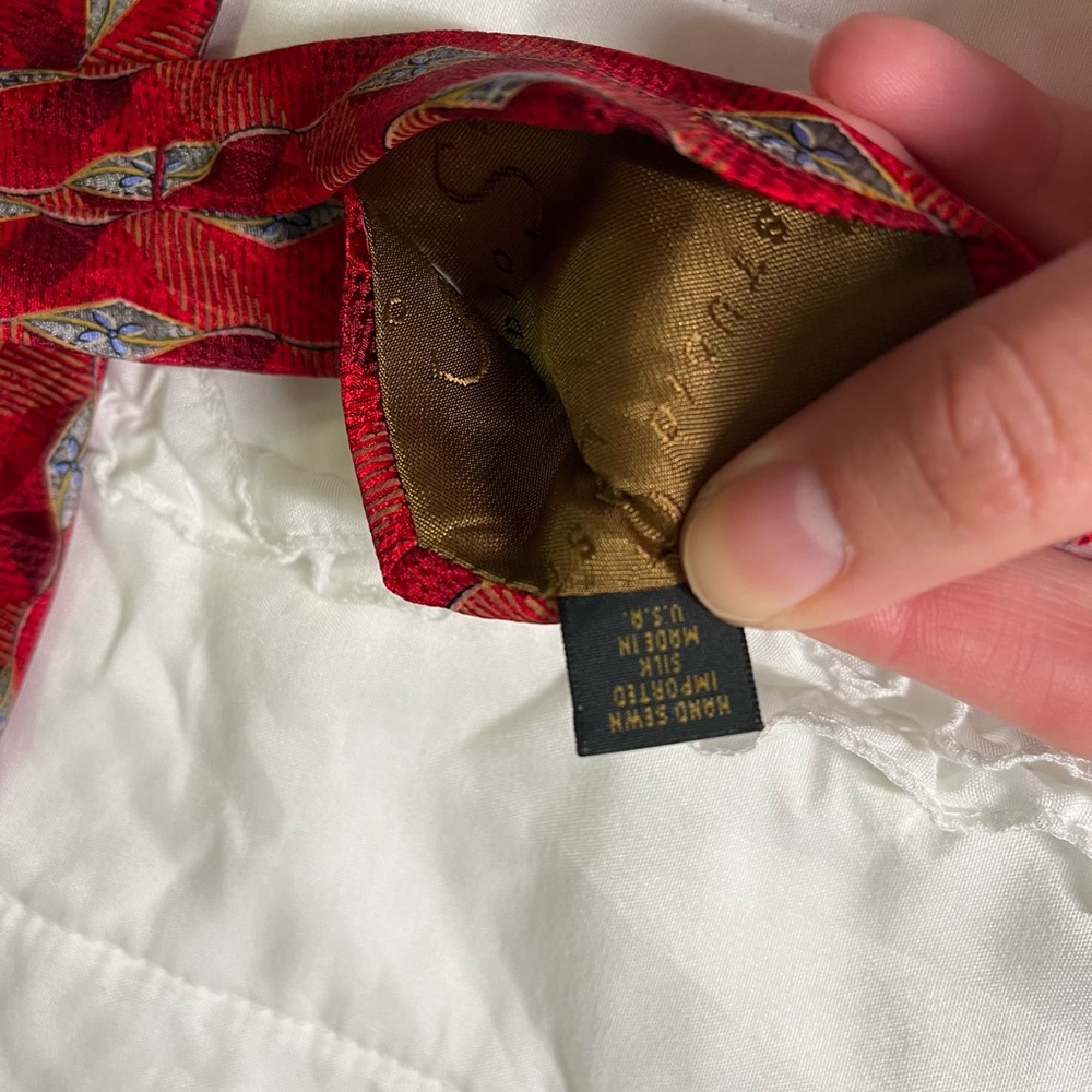 Robert Talbott Studio Extra Long Red Tie With Pat… - image 6